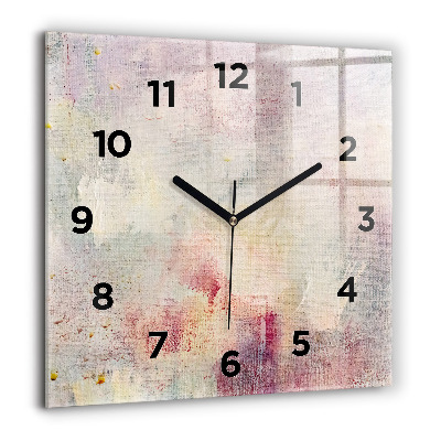 Horloge carrée en verre 60x60 cm Abstraction peinte