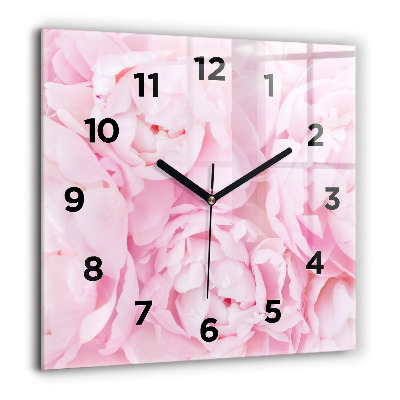 Horloge carrée en verre 60x60 cm Fleurs en fleurs