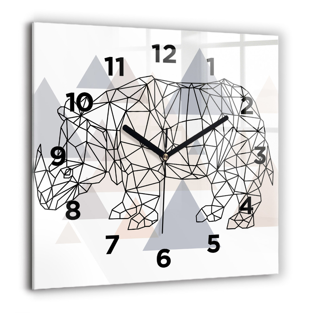 Horloge carrée en verre 60x60 cm Motif géométrique