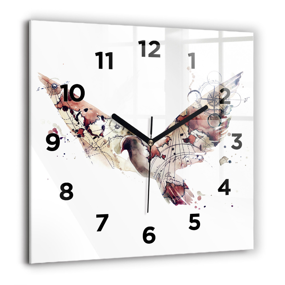 Horloge murale carrée 60x60 cm Vue abstraite