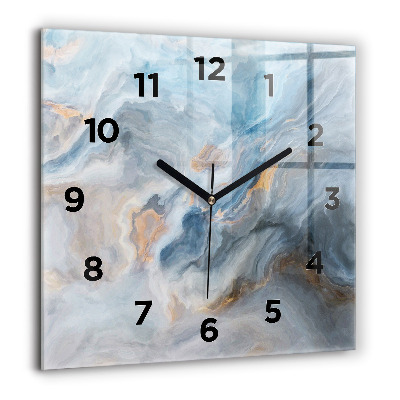 Horloge murale carrée 60x60 cm Motif de marbre