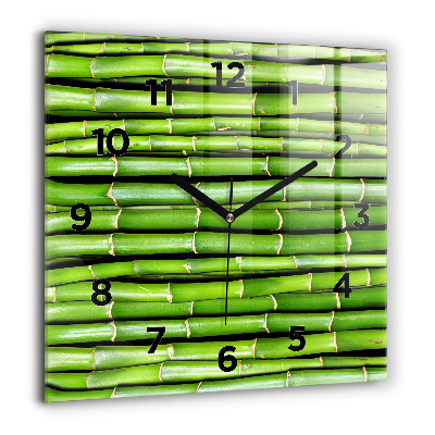 Pendule carrée en verre 60x60 cm Bambou asiatique