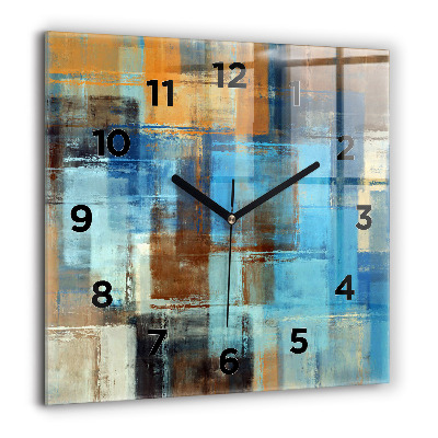 Horloge carrée en verre 60x60 cm Fond coloré - abstrait