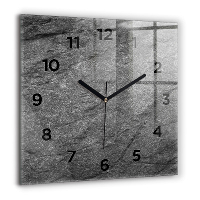 Horloge murale carrée 60x60 cm Roche volcanique