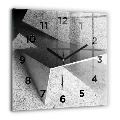 Pendule carrée en verre 60x60 cm Triangles abstraits