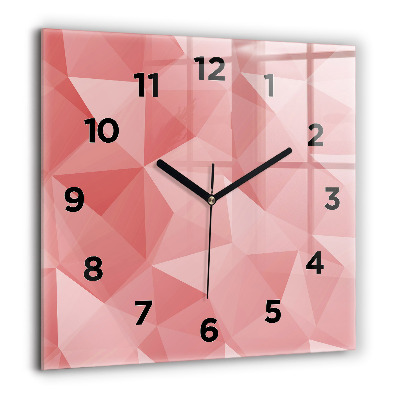Horloge carrée en verre 60x60 cm Triangles abstrait