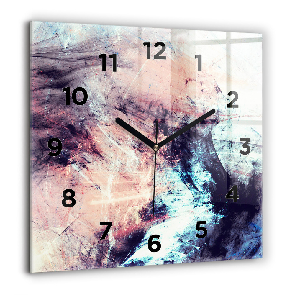 Horloge carrée en verre 60x60 cm Image abstraite