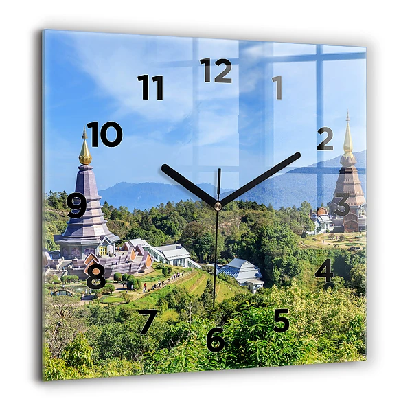 Horloge murale carrée 60x60 cm Parc national de Chiang mai