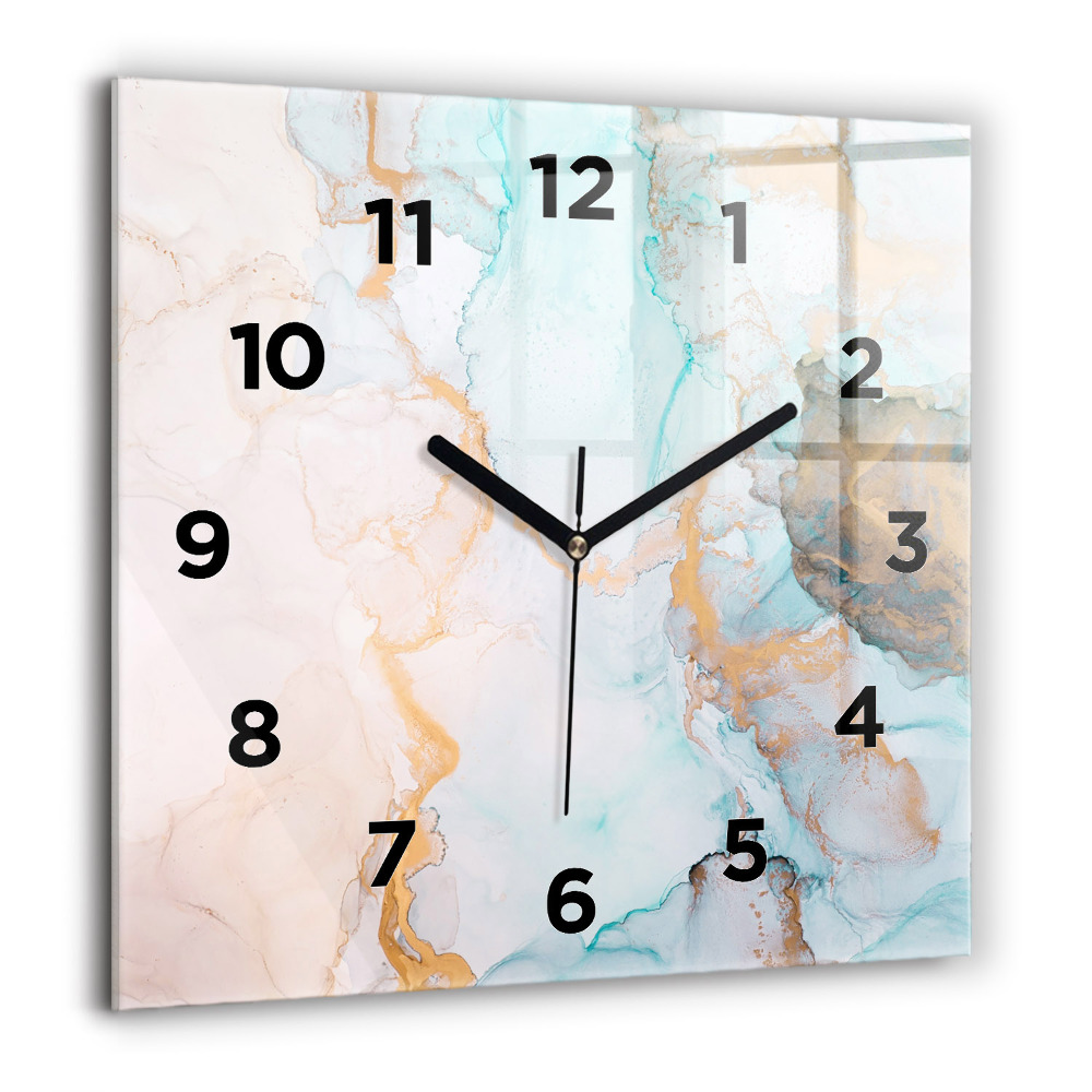 Horloge carrée en verre 60x60 cm Image abstraite