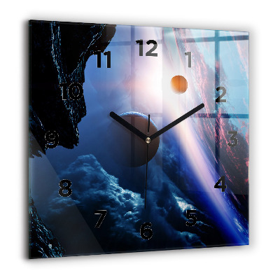 Horloge murale carrée 60x60 cm Grande galaxie