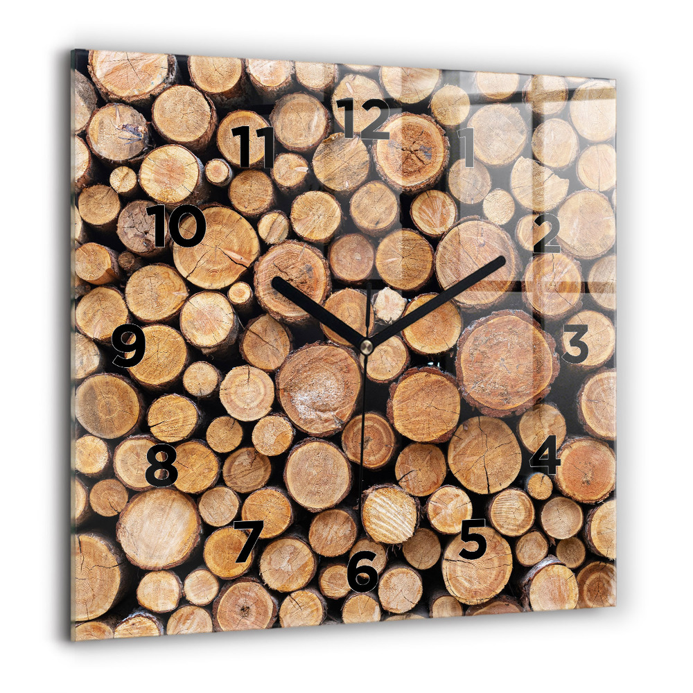 Pendule carrée en verre 60x60 cm Cercles d'arbres