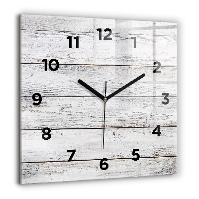 Horloge carrée en verre 60x60 cm Planches peintes