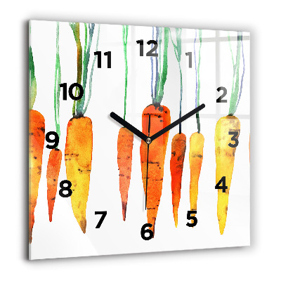 Horloge murale carrée 60x60 cm Illustration de carottes
