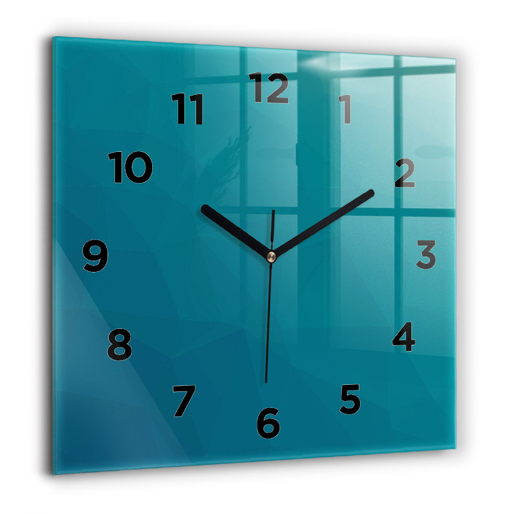 Horloge carrée en verre 60x60 cm Abstraction marine