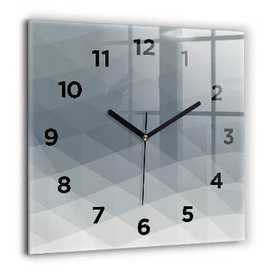 Horloge carrée en verre 60x60 cm Abstraction grise