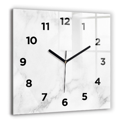 Horloge carrée en verre 60x60 cm Marbre élégant