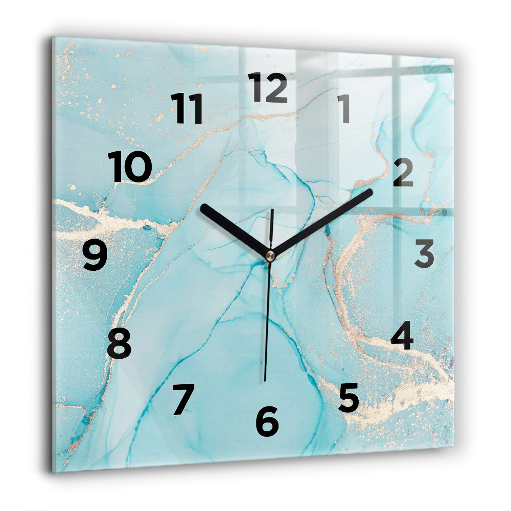Horloge carrée en verre 60x60 cm Marbre décoratif