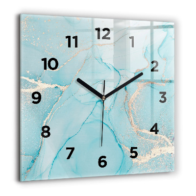 Horloge carrée en verre 60x60 cm Marbre décoratif