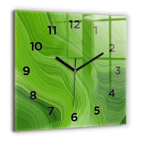 Pendule carrée en verre 60x60 cm Vagues modernes