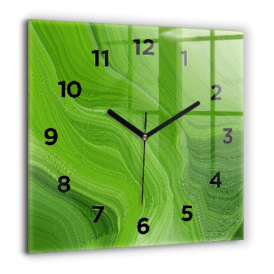 Pendule carrée en verre 60x60 cm Vagues modernes