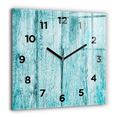 Horloge murale carrée 60x60 cm Vieux bois bleu
