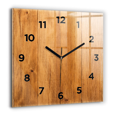 Horloge carrée en verre 60x60 cm Planches en bois