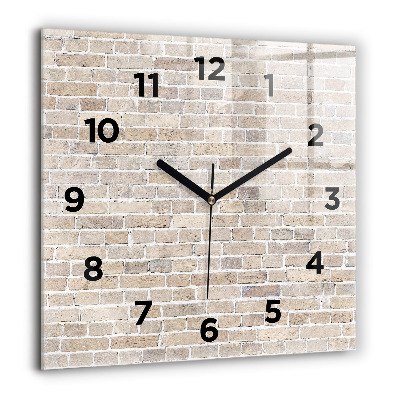 Horloge murale carrée 60x60 cm Mur de briques
