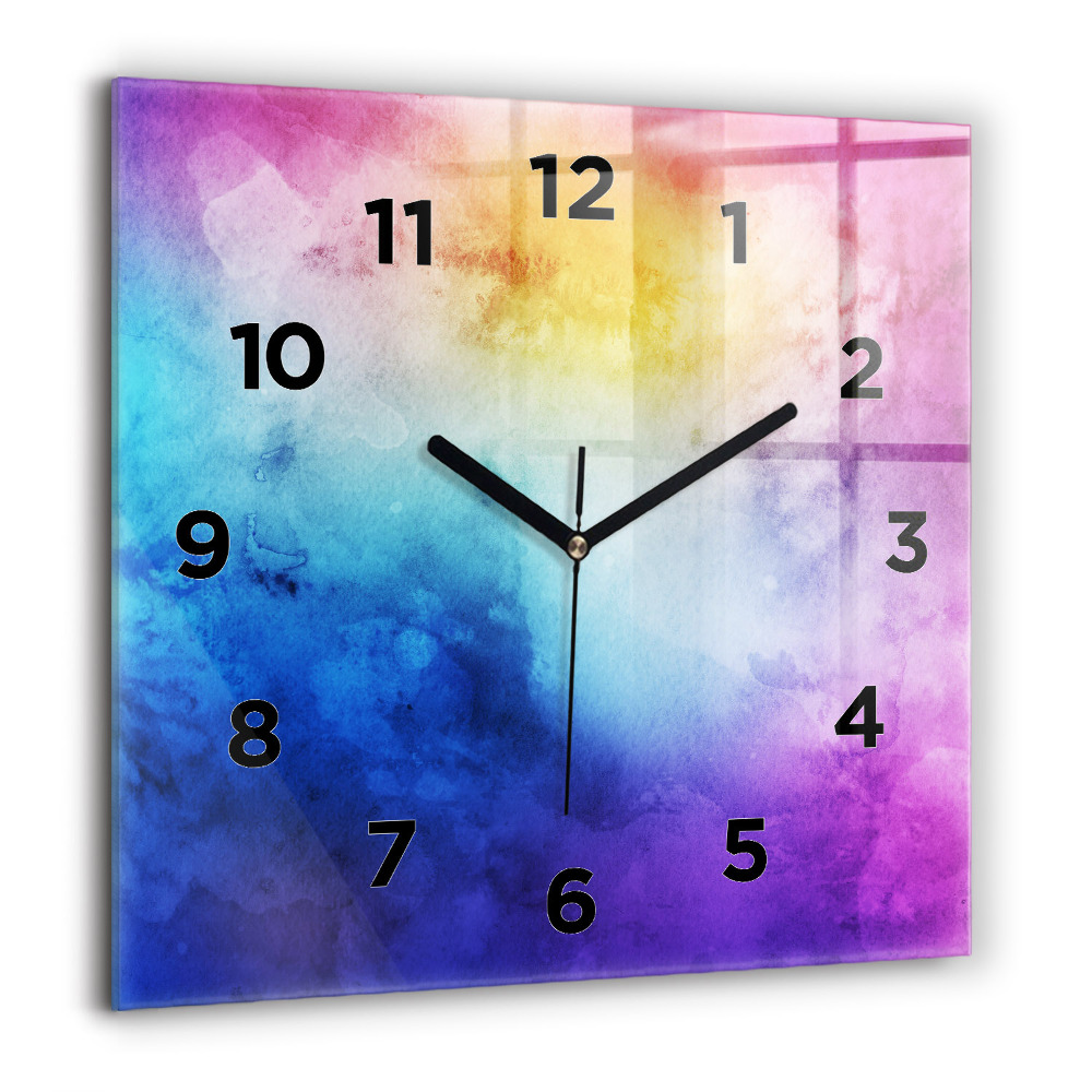 Horloge murale carrée 60x60 cm Taches colorées
