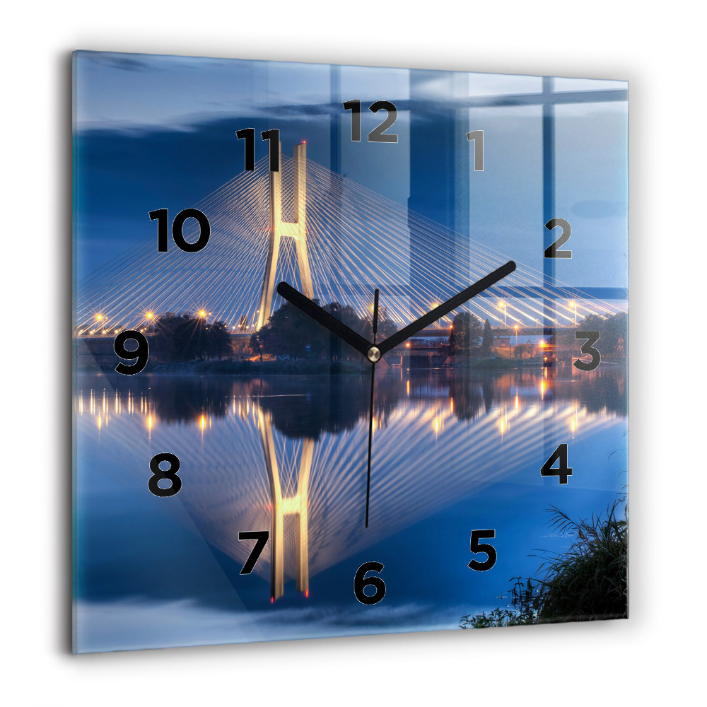 Horloge murale carrée 60x60 cm Pont Rędziński Wroclaw