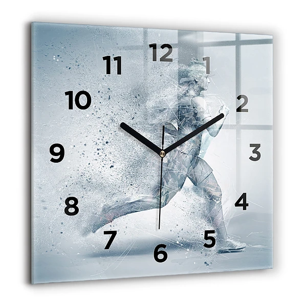 Pendule carrée en verre 60x60 cm Homme courant