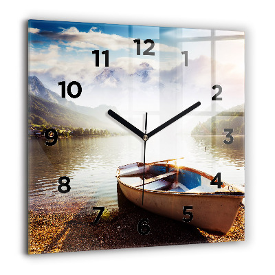 Horloge murale carrée 60x60 cm Vue d'un lac