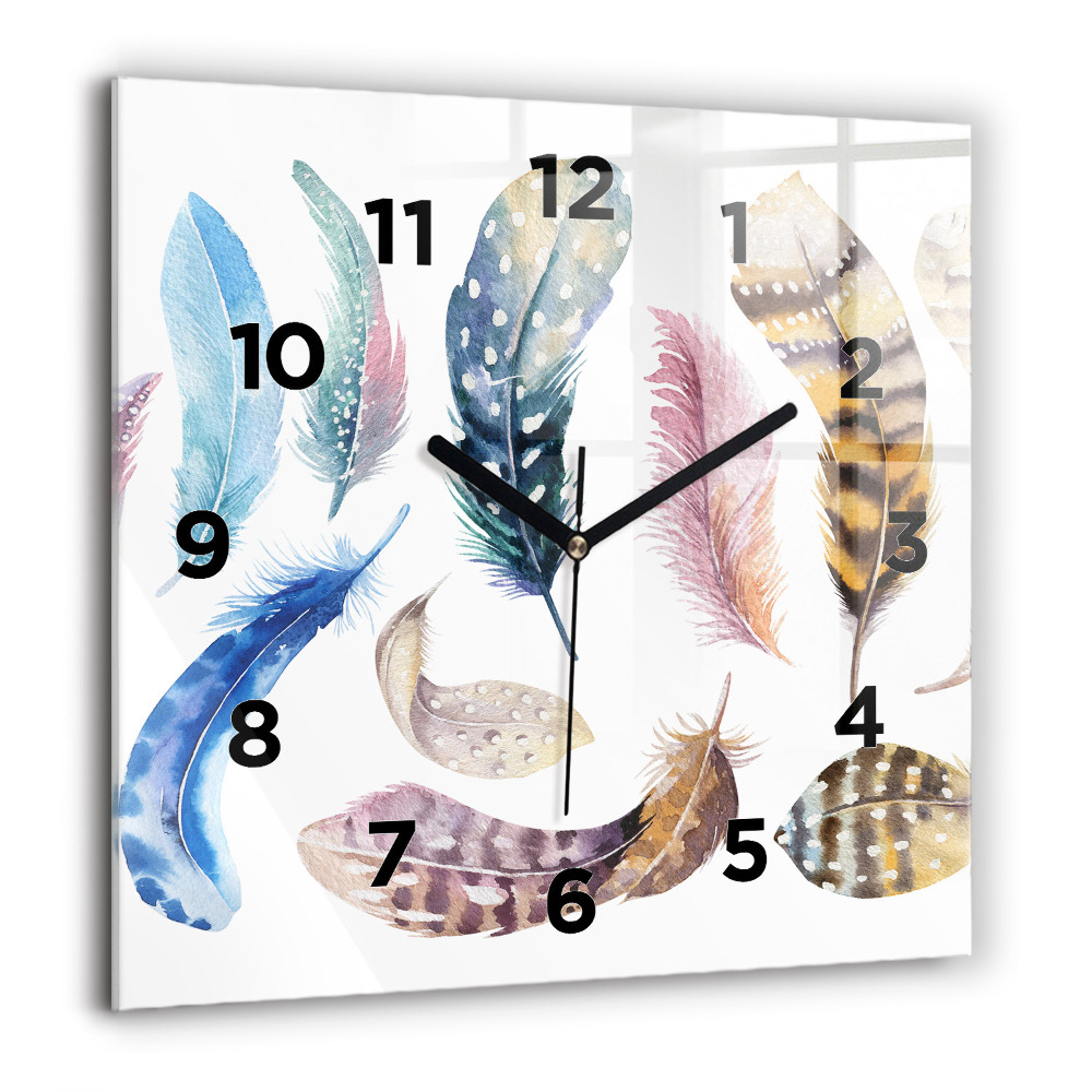 Pendule carrée en verre 60x60 cm Illustration rétro