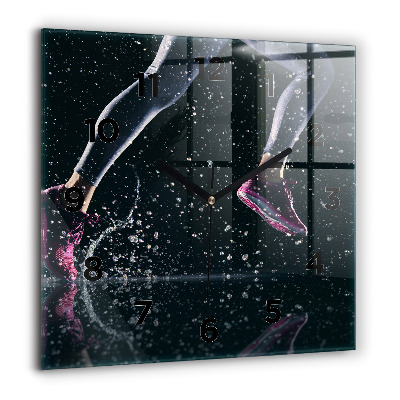 Pendule carrée en verre 60x60 cm Mode de vie sain et course à pied