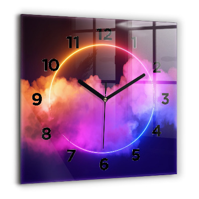 Horloge murale carrée 60x60 cm Fumée abstraite en 3D