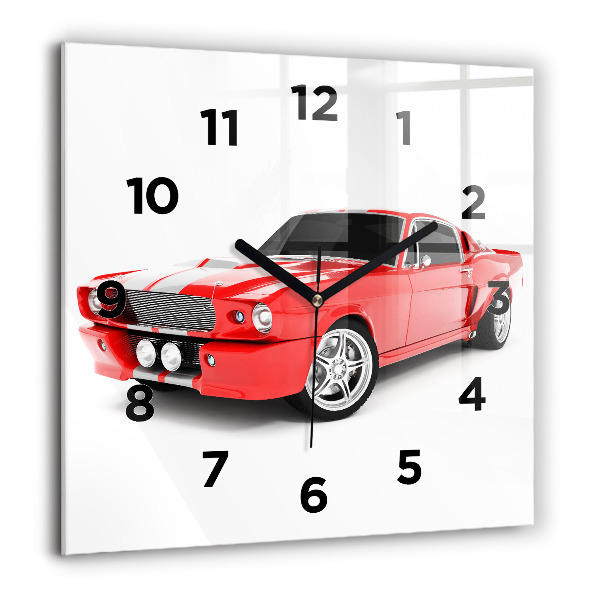 Horloge murale carrée 60x60 cm Voiture de sport