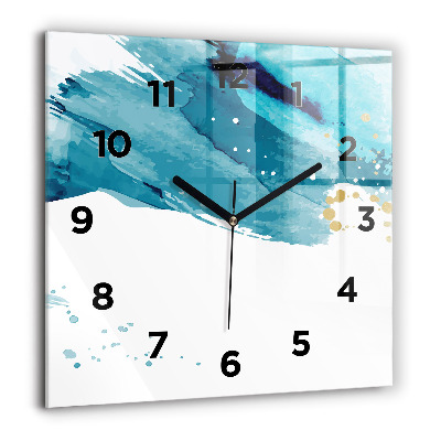 Horloge murale carrée 60x60 cm Coups de pinceau