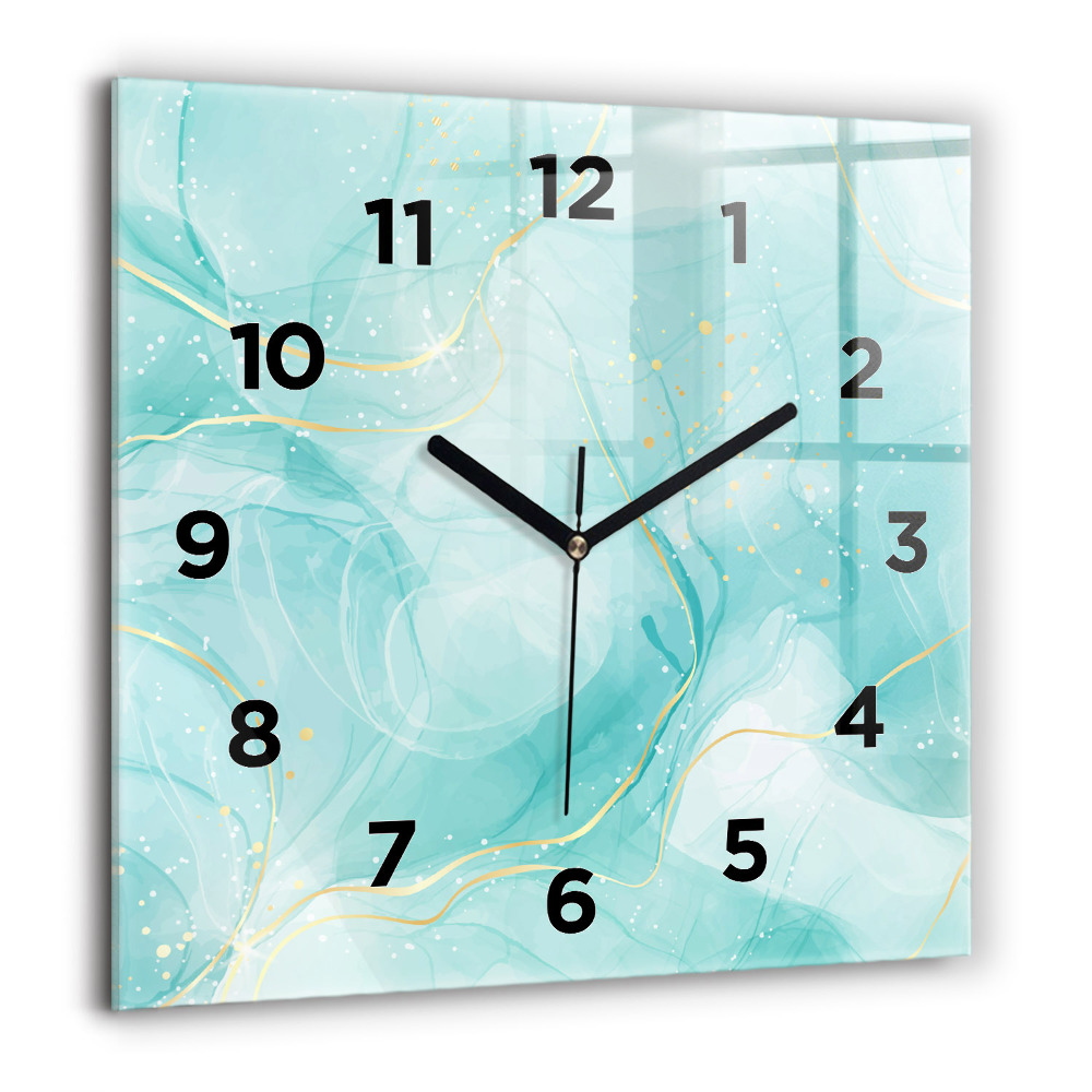 Pendule carrée en verre 60x60 cm Marbre abstrait