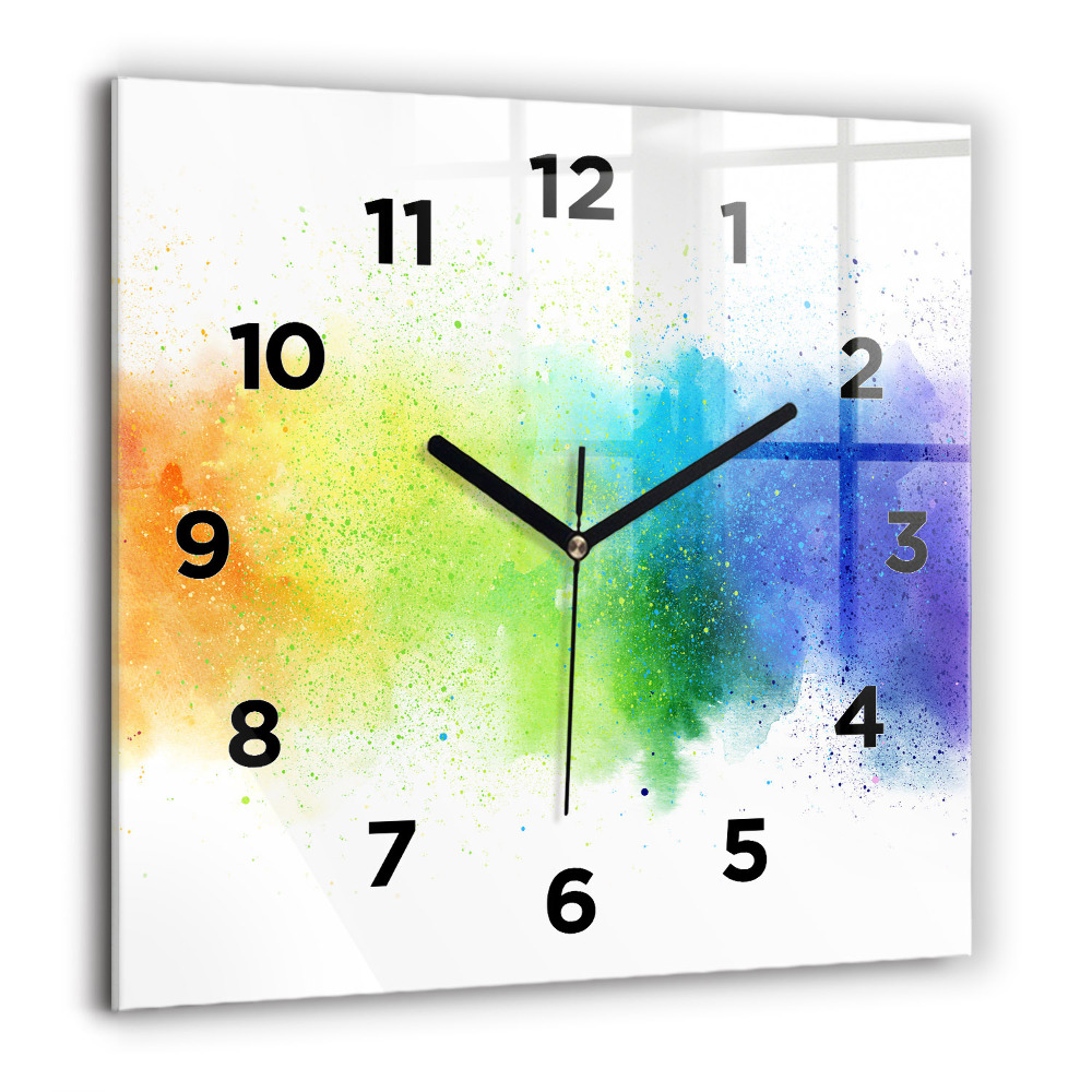 Horloge murale carrée 60x60 cm Arc-en-ciel abstrait