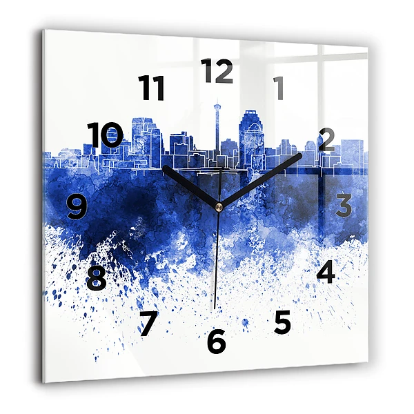 Horloge murale carrée 60x60 cm Aquarelle de San Antonio