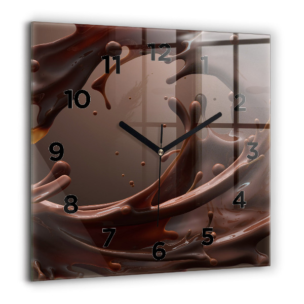 Pendule carrée en verre 60x60 cm Vagues de cacao