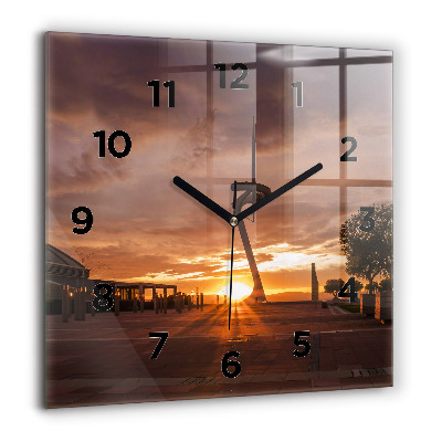 Horloge carrée en verre 60x60 cm Parc olympique de Barcelone