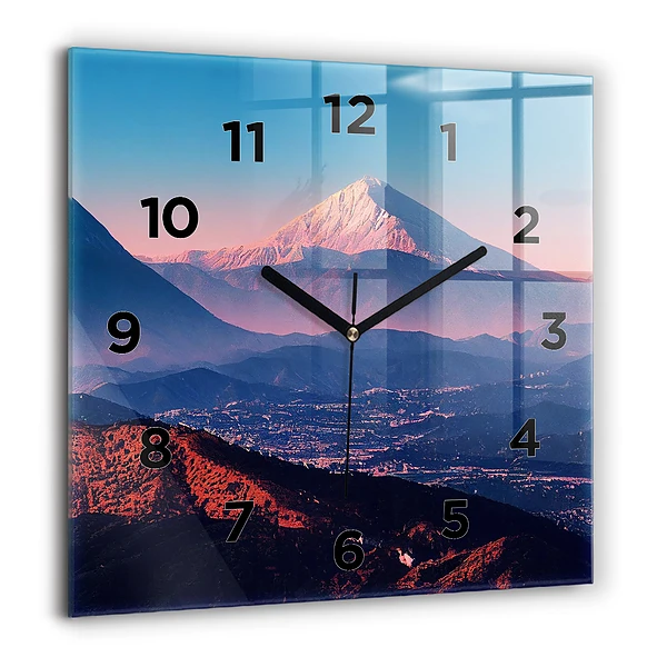 Pendule carrée en verre 60x60 cm Montagnes à San Antonio USA