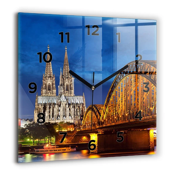 Pendule carrée en verre 60x60 cm Pont en Allemagne