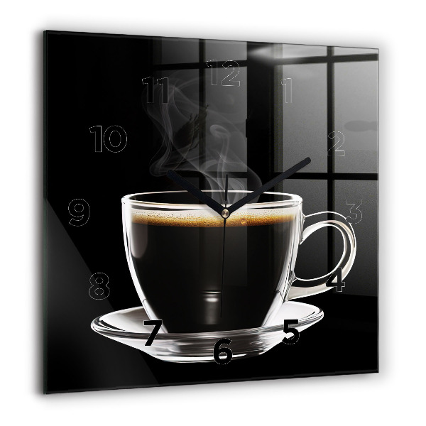 Horloge murale carrée 60x60 cm Café noir
