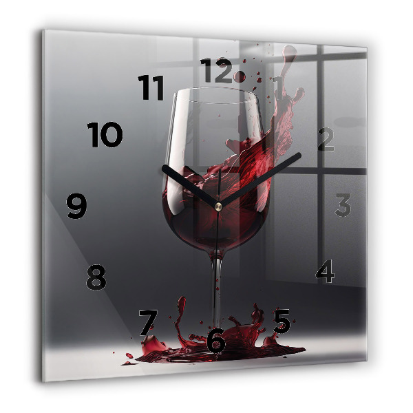 Pendule carrée en verre 60x60 cm Lampe de vin rouge