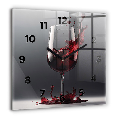 Pendule carrée en verre 60x60 cm Lampe de vin rouge