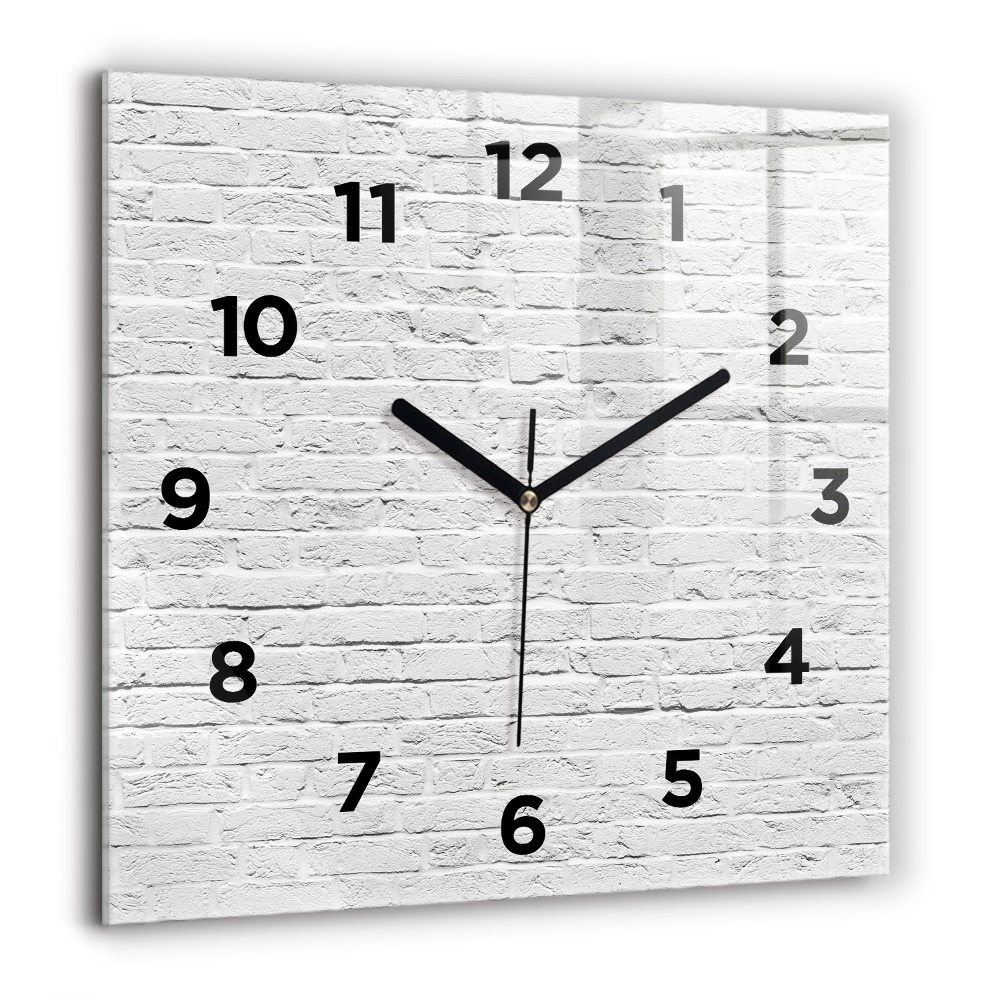 Horloge murale carrée 60x60 cm Mur de briques claires
