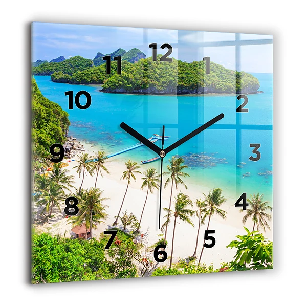 Pendule carrée en verre 60x60 cm Parc national en Thaïlande