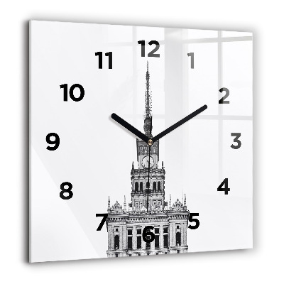 Horloge carrée en verre 60x60 cm Palais de la culture et des sciences