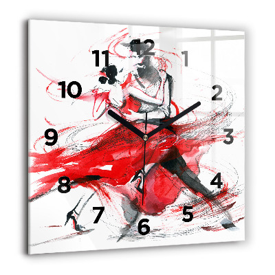 Horloge murale carrée 60x60 cm Couple dansant